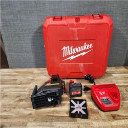 Houston Location AS-IS Milwaukee 12-Volt Lithium-Ion Cordless Green 250 ft. 3-Plane Laser Level Kit