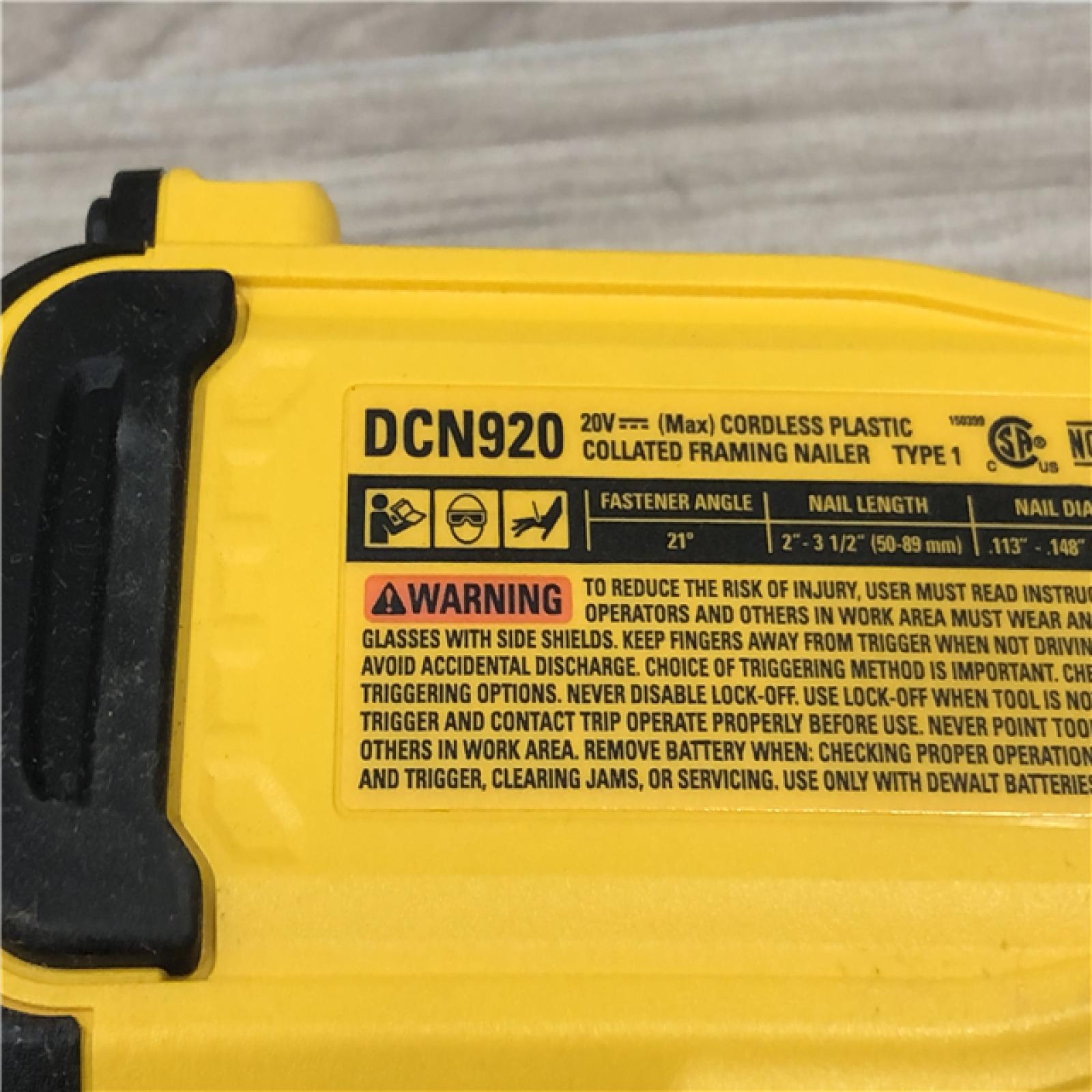 AS-IS DEWALT 20-Volt 21° Cordless Framing Nailer (Tool-Only)