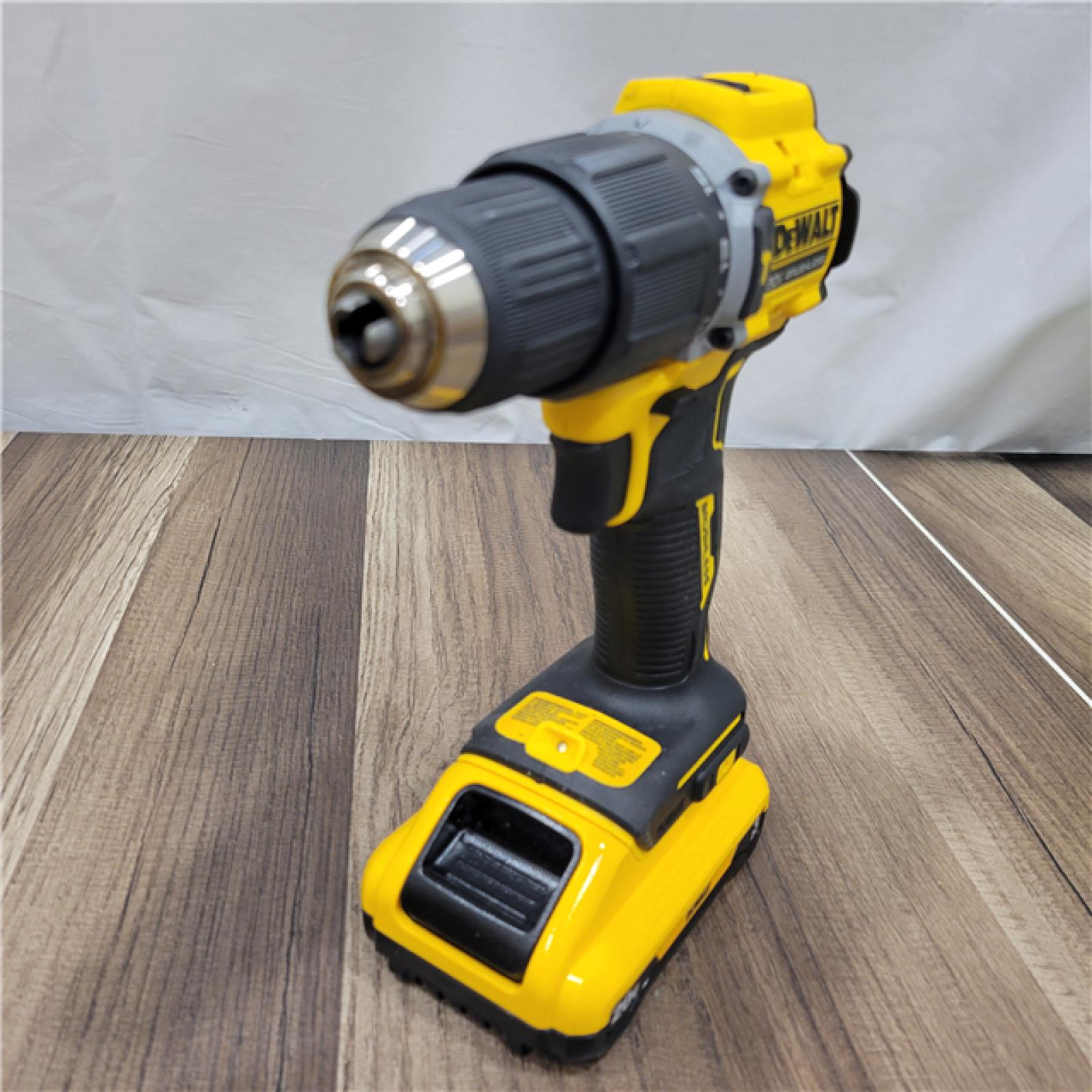 AS-IS DEWALT ATOMIC 20-Volt Lithium-Ion Cordless 1/2 in. Compact Hammer Drill with 3.0Ah Battery, Charger and Bag