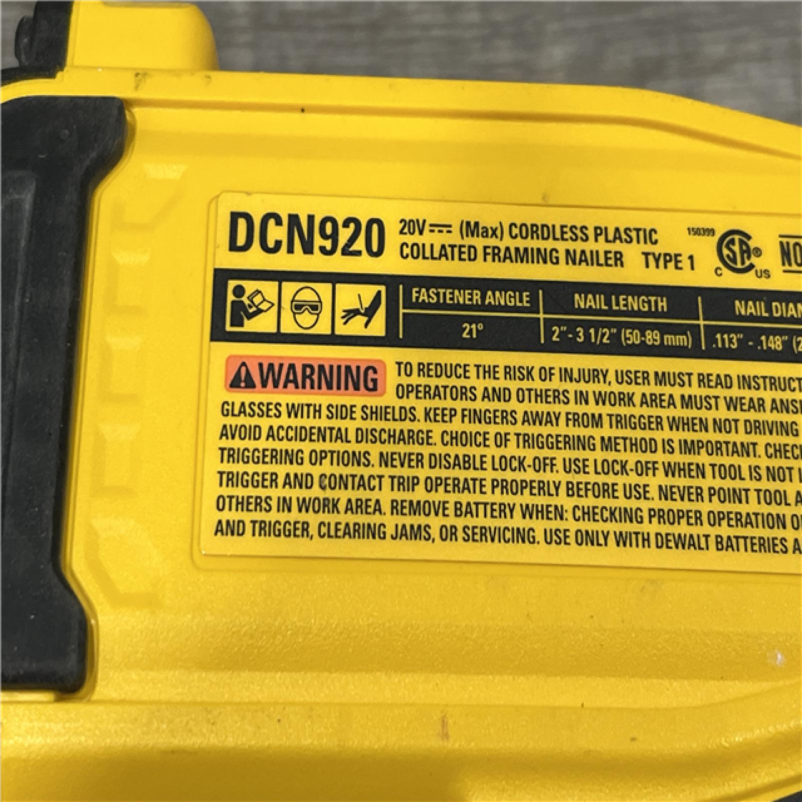 AS-IS DEWALT 20-Volt 21° Cordless Framing Nailer (Tool-Only)