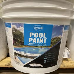 DALLAS LOCATION -DALLAS LOCATION -Dyco Pool Paint 5 Gal. 3150 White Semi-Gloss Acrylic Exterior Paint PALLET- (10 UNITS)