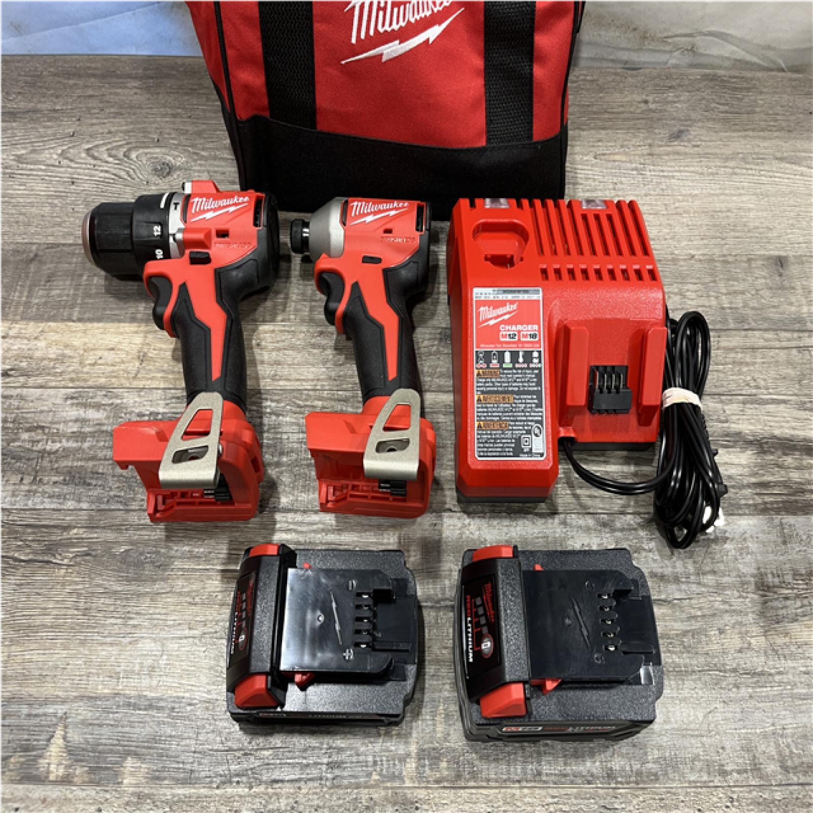 AS-IS Milwaukee 18-Volt Lithium-Ion Brushless Cordless Compact Hammer Drill/Impact Combo Kit