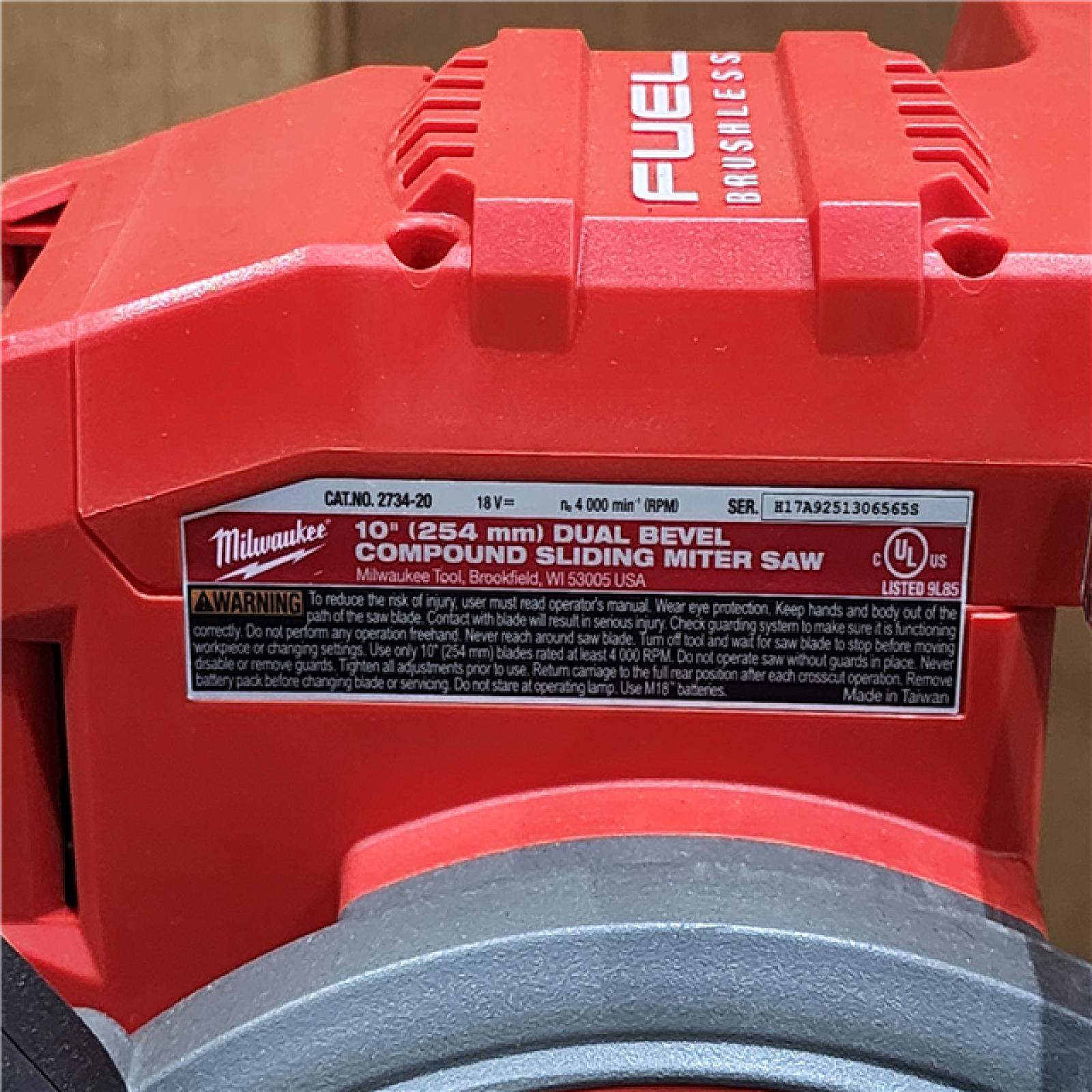 HOUSTON LOCATION - AS-IS Milwaukee M18 FUEL Brushless Cordless 10 in. Dual Bevel Sliding Compound Miter Saw (Tool-Only)