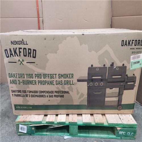 Phoenix Location NEW Nexgrill Oakford 1150 Pro 3-Burner Propane Gas and Offset Charcoal Smoker Combo Grill in Black (Sealed)