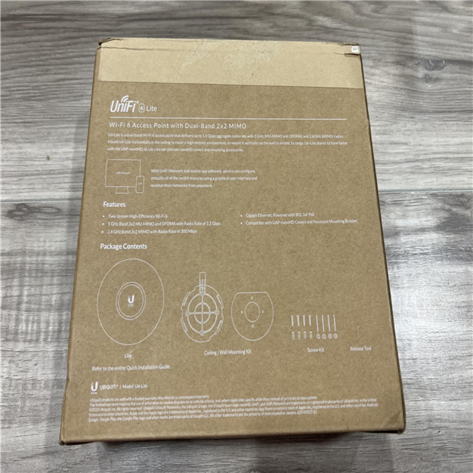 NEW Ubiquiti U6-LITE UniFi Wi-Fi 6 Lite Dual Band Access Point 2x2 High-efficency (POE Injector Not Included)