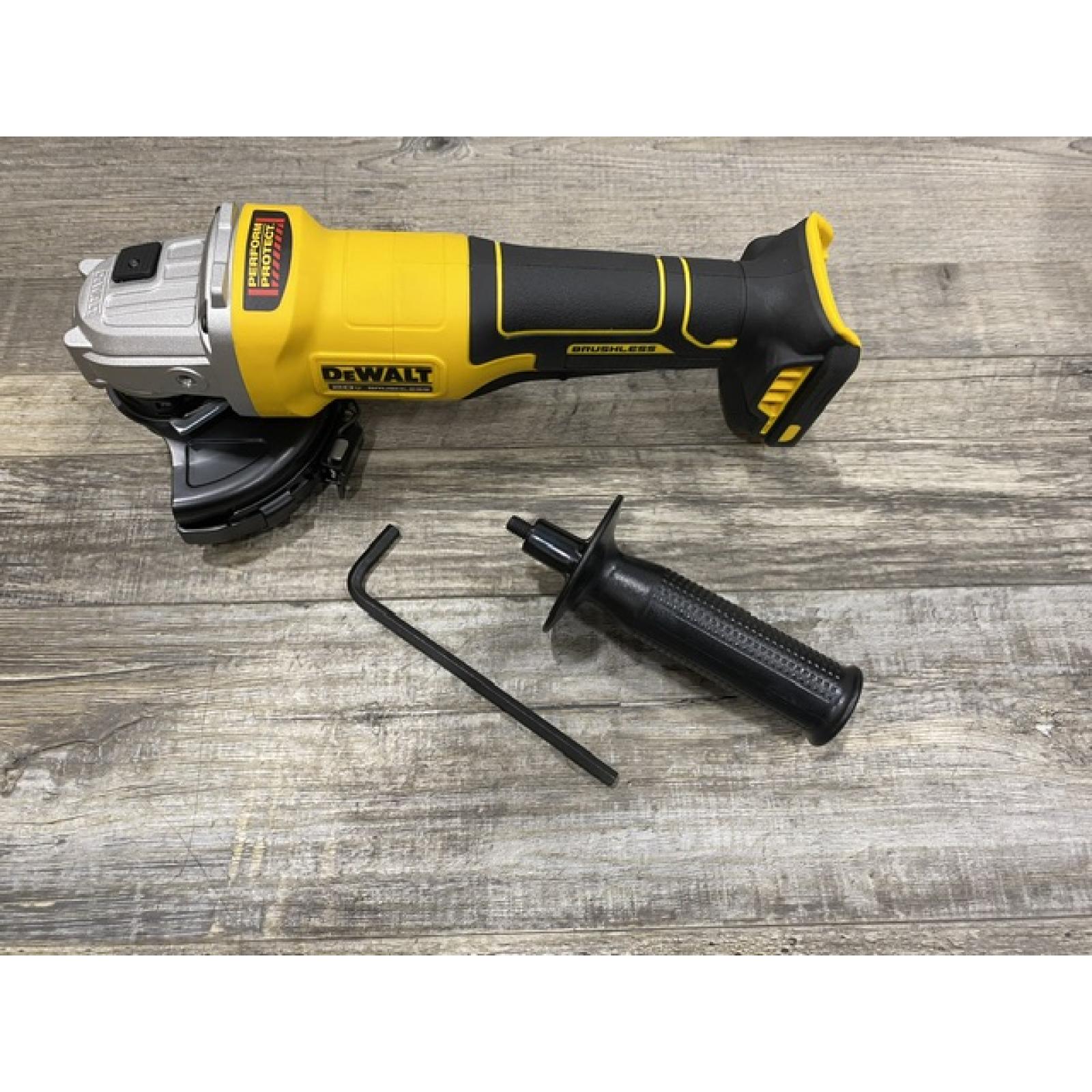 AS-IS DEWALT 20V MAX Cordless Brushless 4-1/2 in. Angle Grinder with Paddle Switch (Tool Only)