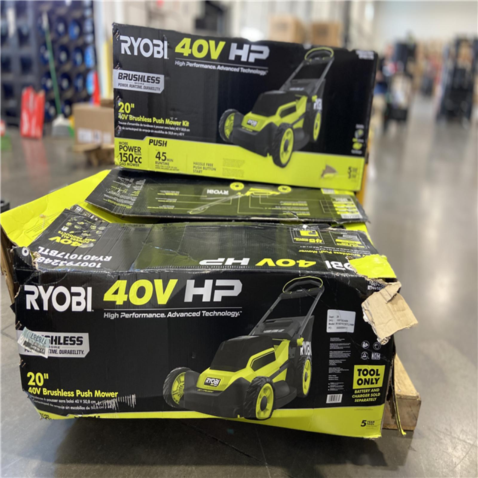 DALLAS LOCATION - RYOBI 40V HP Brushless 20 in. Cordless Battery Walk Behind Push Lawn -(3 UNITS)