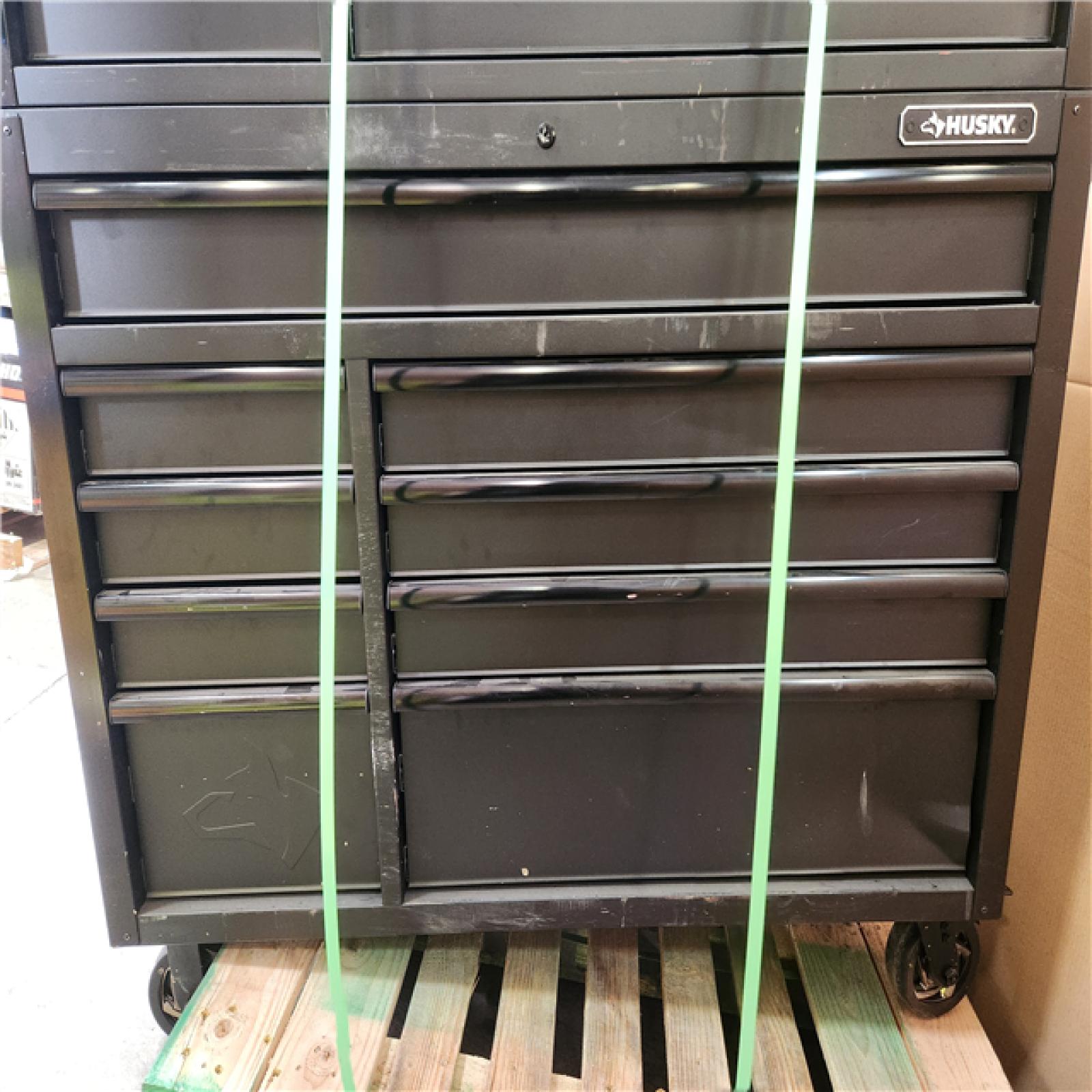 Phoenix AS-IS Husky Tool Storage 52 in. W x 20 in. D Heavy Duty Rolling Tool Chest Combo in Matte Black