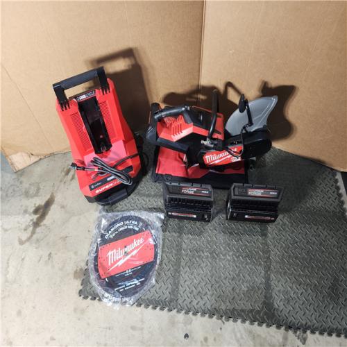 HOUSTON LOCATION - AS-IS (APPEARS LIKE NEW) (MXF315-2XC) MILWAUKEE 14 CUT-OFF SAW W/ RAPIDSTOP, W/ 2 BATTERY & CHARGER