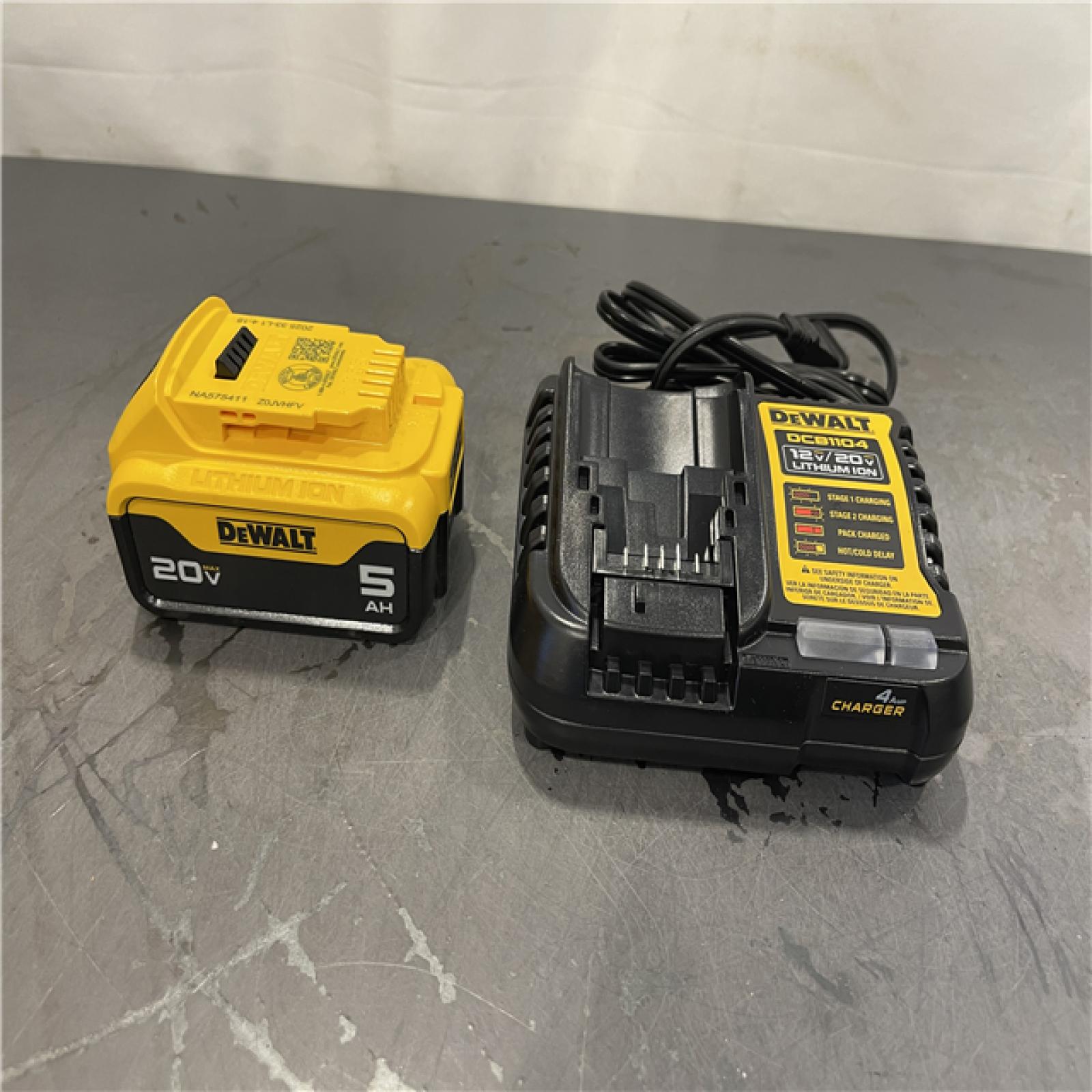 AS-IS - DEWALT 20V MAX Lithium-Ion 5.0 Ah Battery and Charger
