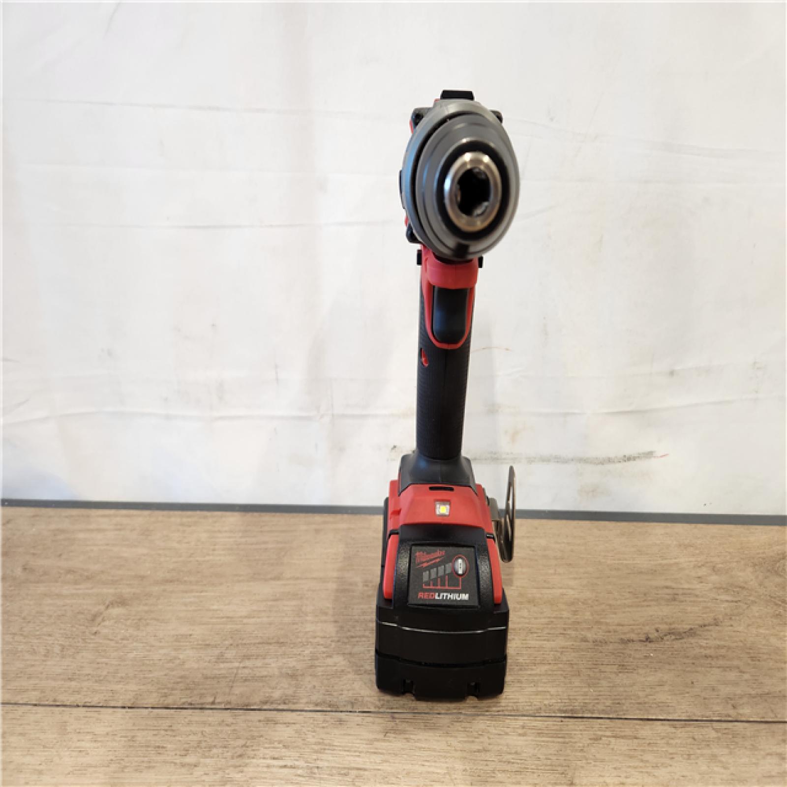 AS-IS- Milwaukee Hammer Drill Driver Kit with Batteries  Charger & Tool Case  Red