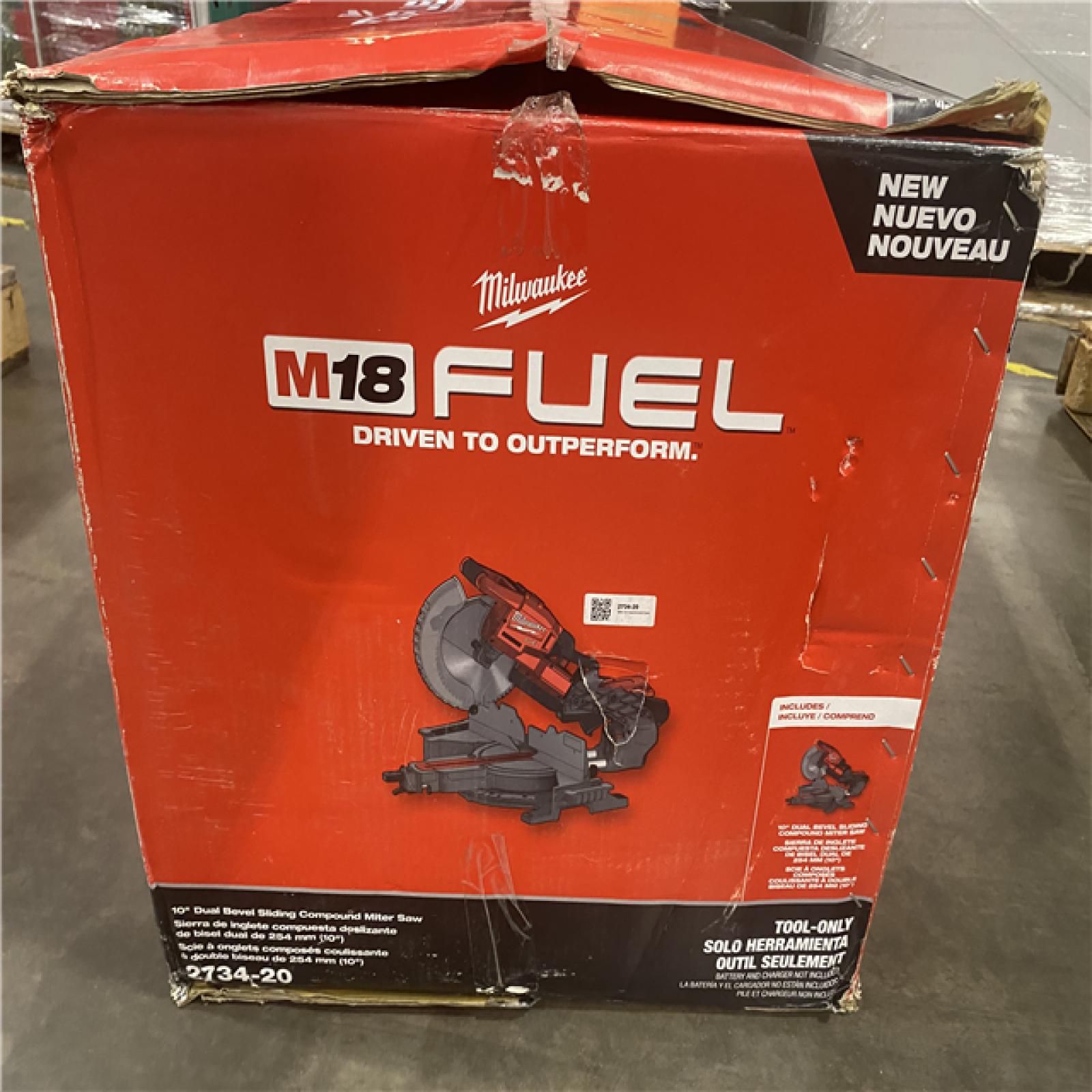 As-Is- Milwaukee M18 FUEL Brushless Cordless 10 in. Dual Bevel Sliding Compound Miter Saw (Tool-Only)