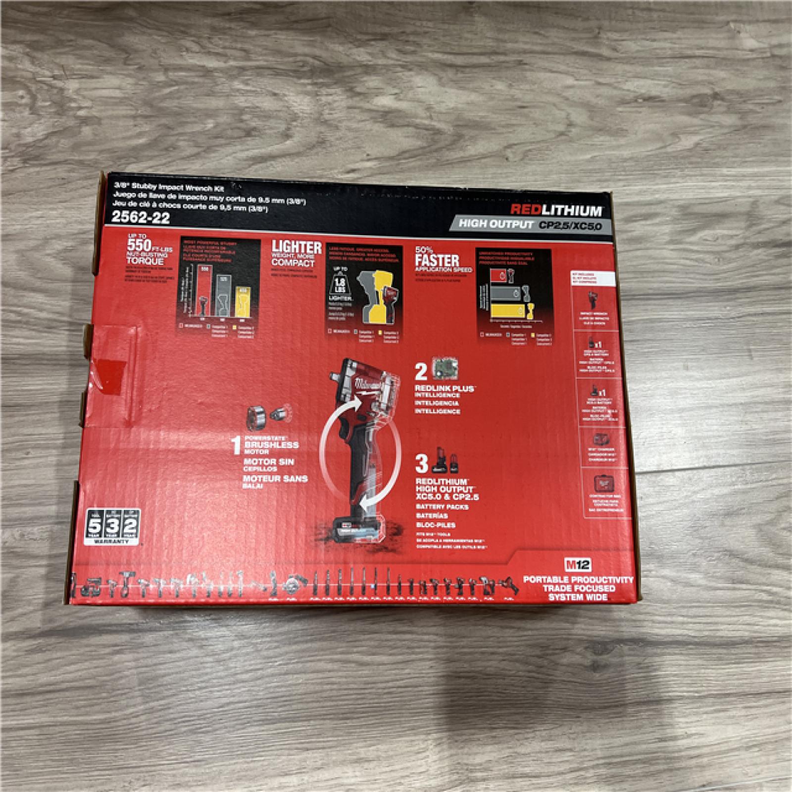 NEW Milwaukee M12 FUEL 12V Li-Ion Brushless Cordless Stubby 3/8 in. Impact Wrench Kit