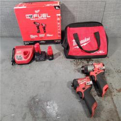HOUSTON LOCATION - AS-IS Milwaukee 3497-22 12V Brushless Hammer Drill and Impact Driver Combo Kit