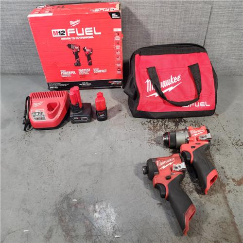 HOUSTON LOCATION - AS-IS Milwaukee 3497-22 12V Brushless Hammer Drill and Impact Driver Combo Kit