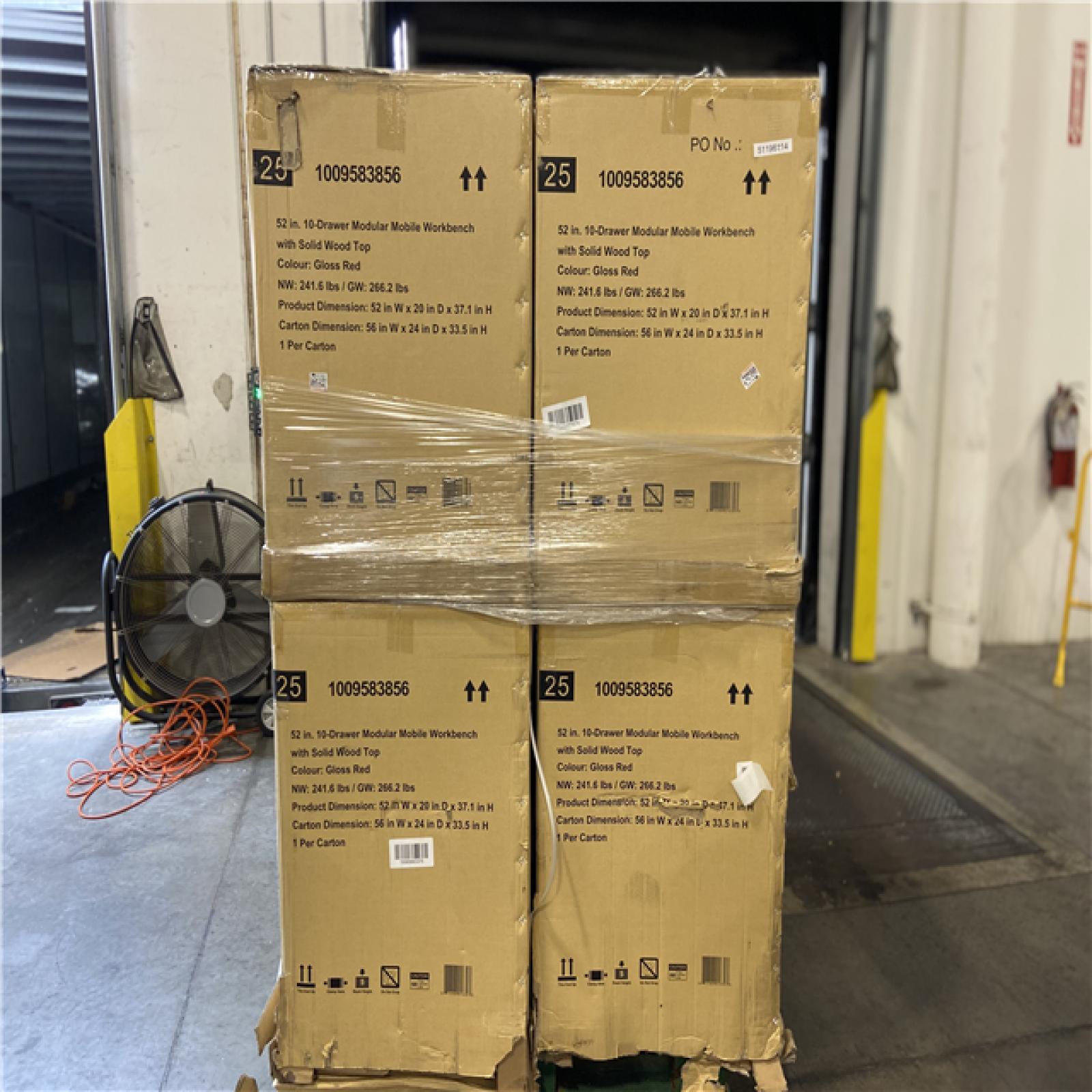 DALLAS LOCATION - Husky Modular Tool Storage 52 in. W x 20 in. D Standard Duty Red Mobile Workbench Cabinet 4 (UNITS)