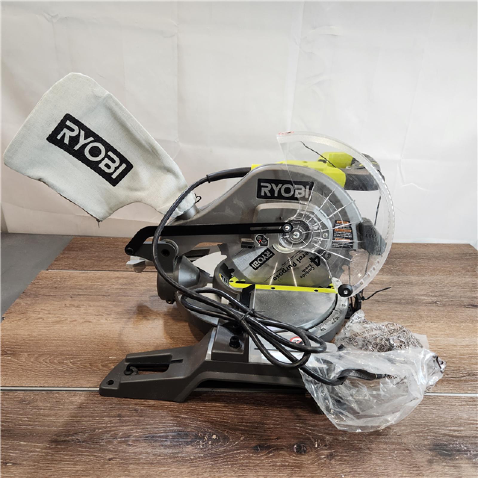 AS-IS RYOBI 14 Amp Corded 10 in. Compound Miter Saw with LED Cutline Indicator