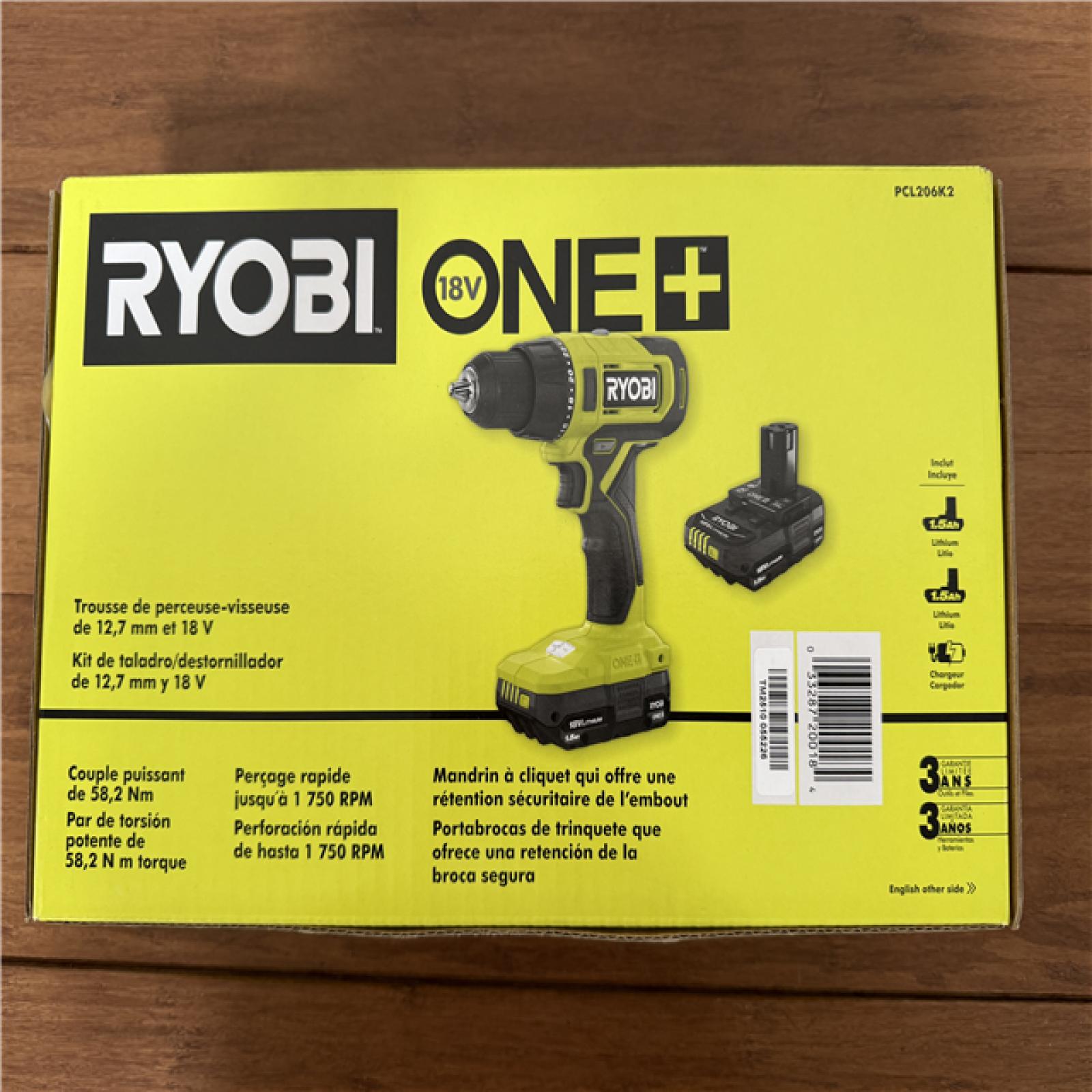 California NEW Sealed Box Ryobi 18V 1/2  Drill/Driver Kit