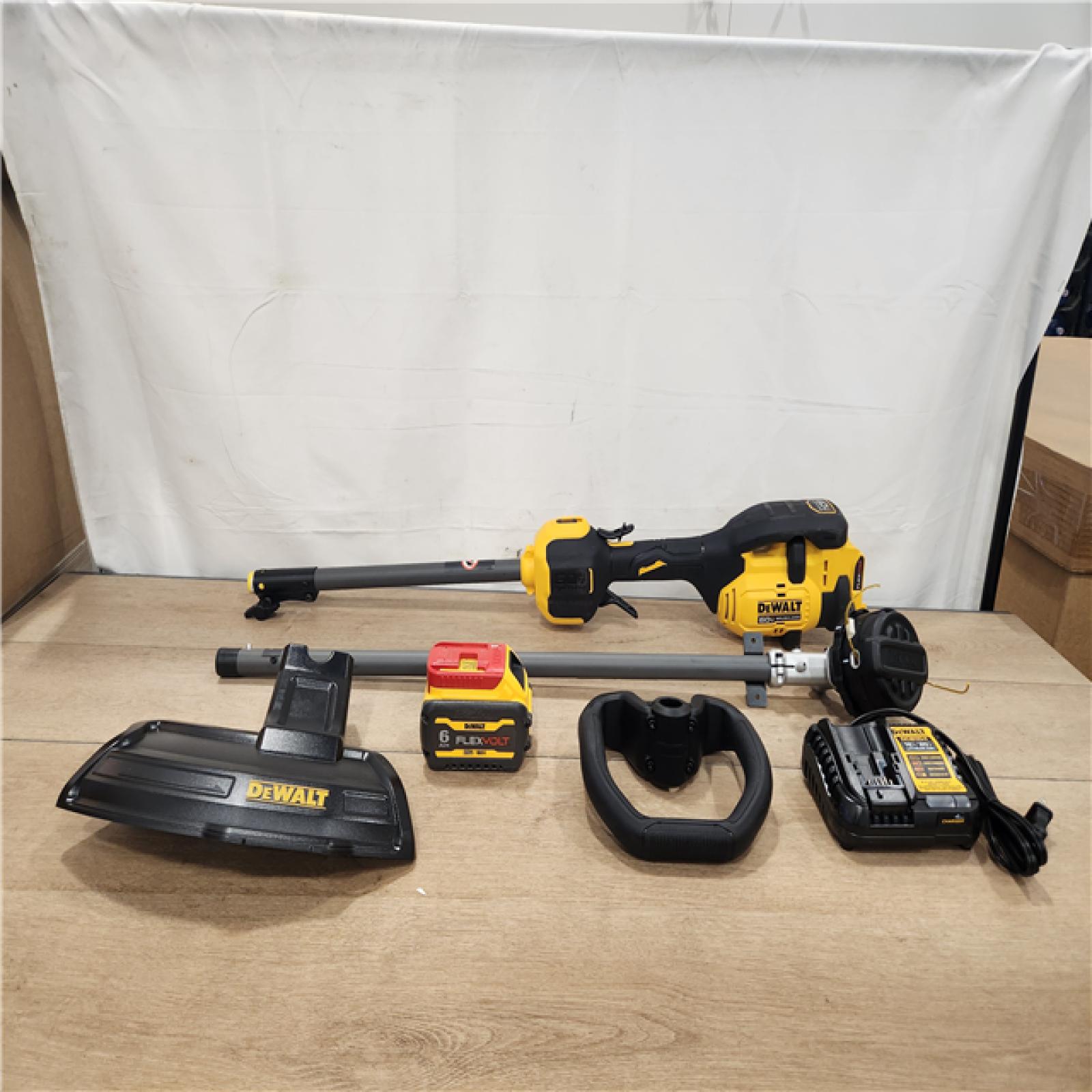 AS-IS- DEWALT FLEXVOLT 60V MAX 17 in. Cordless Battery Powered Attachment Capable Trimmer Kit