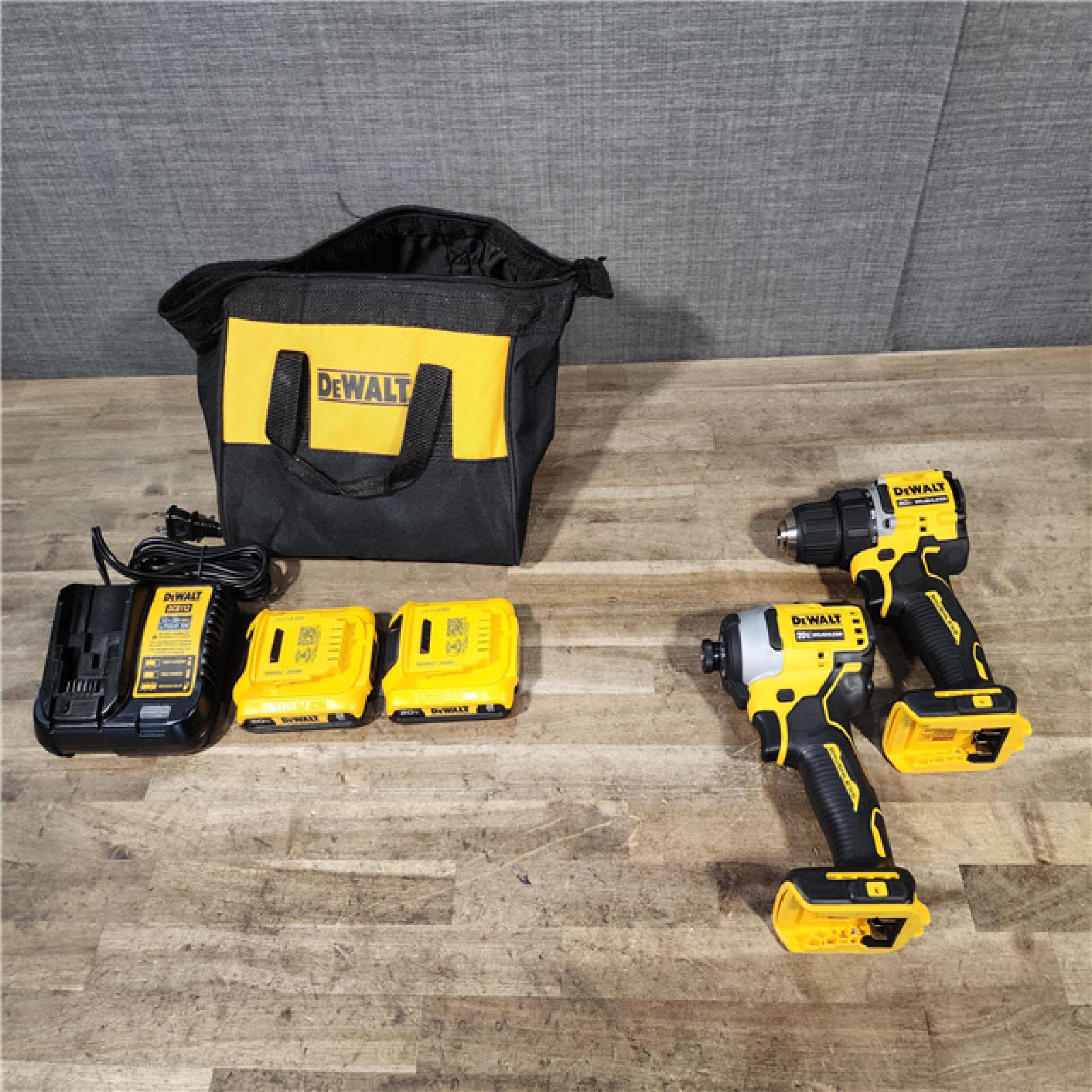 HOUSTON LOCATION - AS-IS DEWALT 2 TOOL COMBO KIT W/ (2) BATTERY & CHARGER