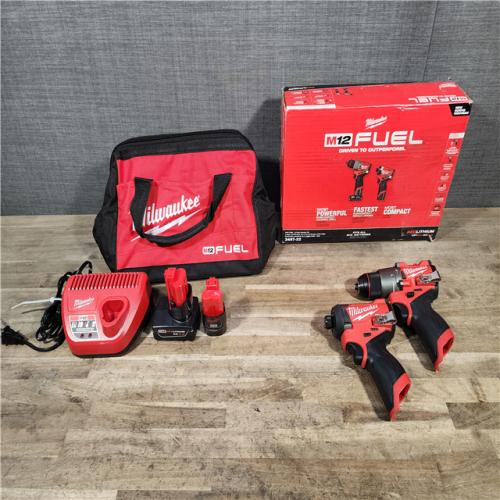 HOUSTON LOCATION - AS-IS (APPEARS LIKE NEW) Milwaukee FUEL 12-Volt Lithium-Ion Brushless Cordless Hammer Drill and Impact Driver Combo Kit