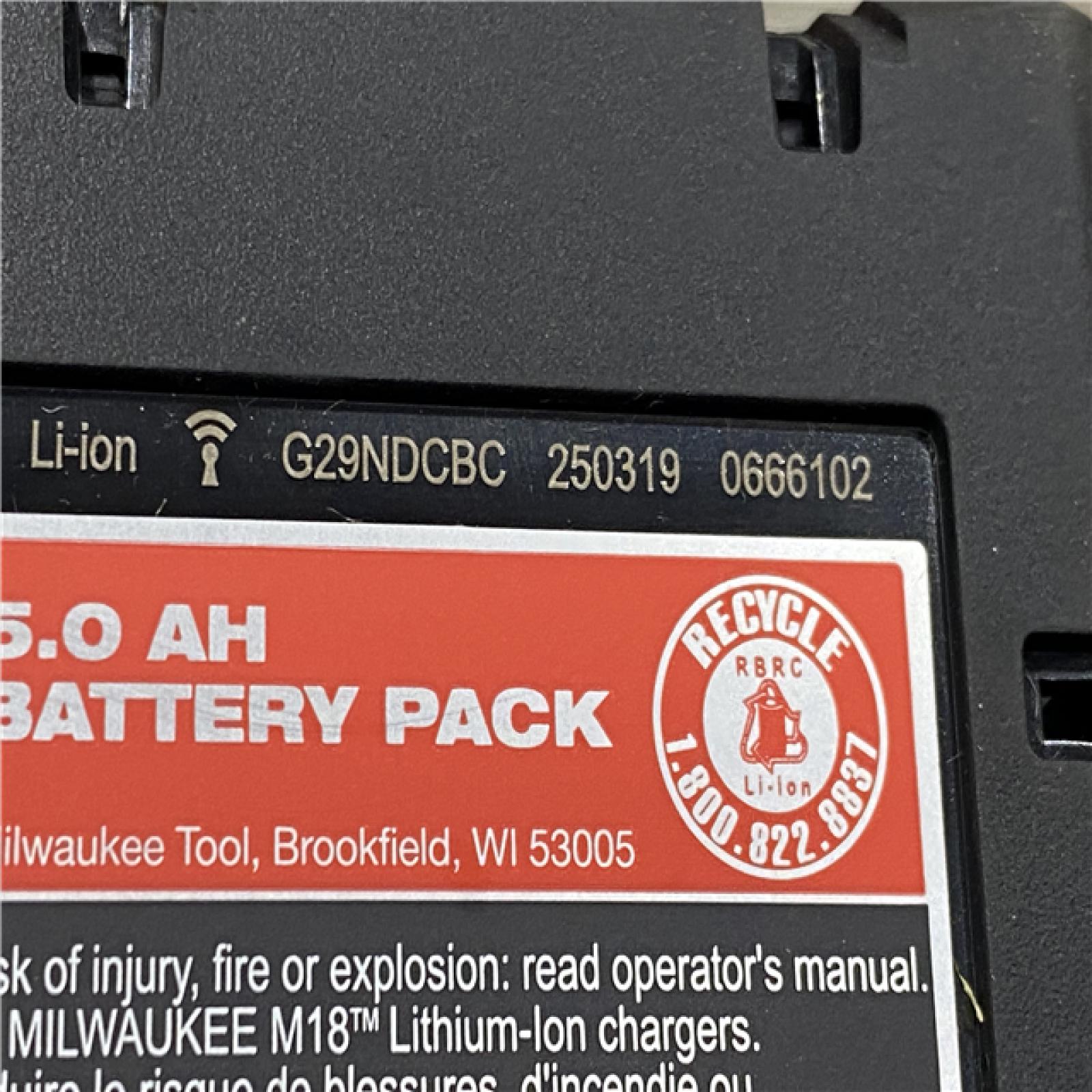 AS-IS Milwaukee 18-Volt Lithium-Ion XC Starter Kit with Two 5.0Ah Batteries and Charger