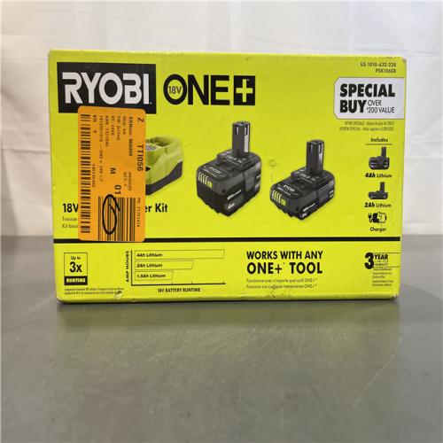 NEW! - Ryobi ONE+ 18V Li-Ion Starter Kit - 4.0 Ah Battery  2.0 Ah Battery  Charger