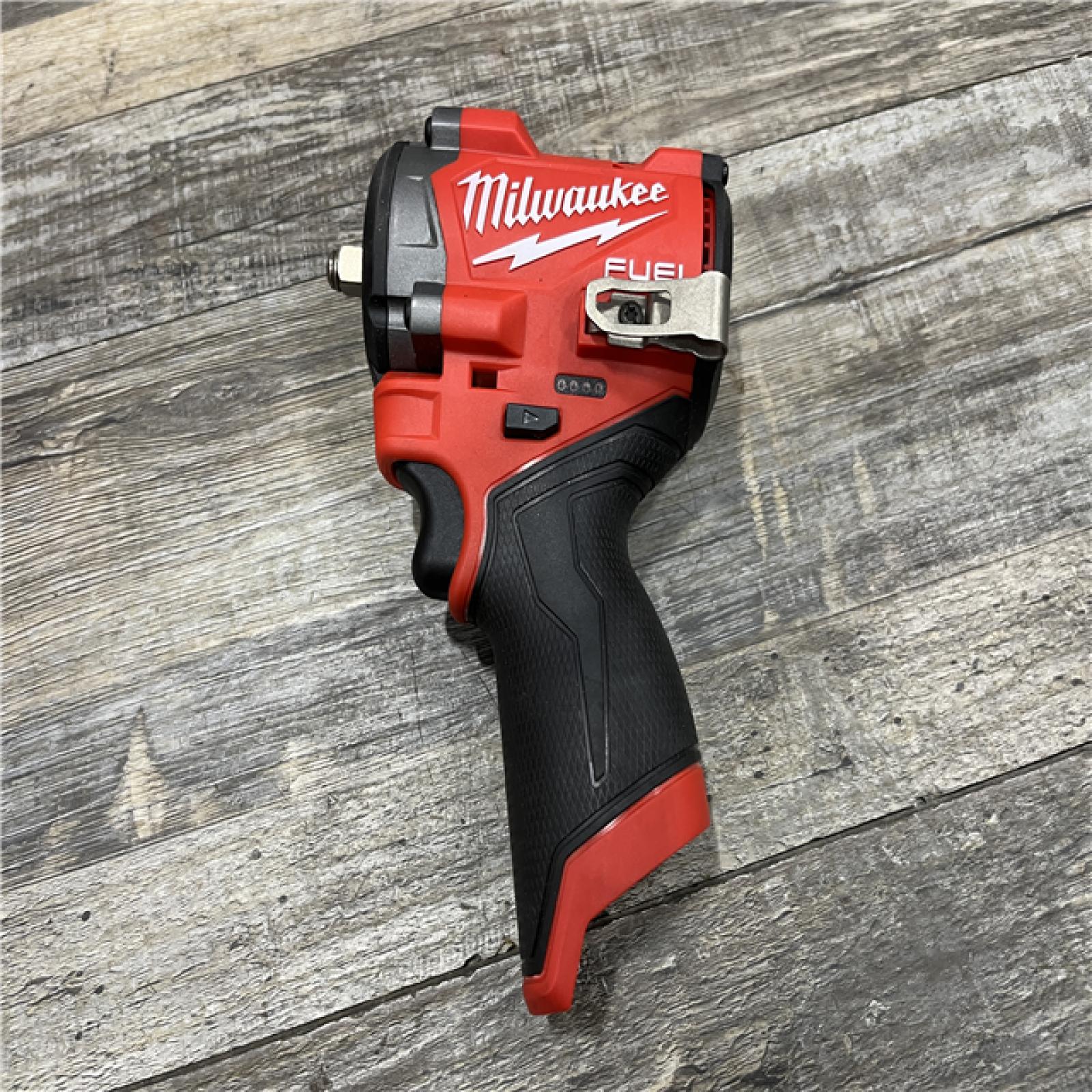 AS-IS Milwaukee FUEL 12V Lithium-Ion Brushless Cordless Stubby 3/8 in. Impact Wrench (Tool-Only)