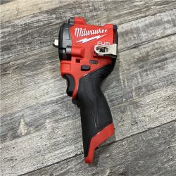 AS-IS Milwaukee FUEL 12V Lithium-Ion Brushless Cordless Stubby 3/8 in. Impact Wrench (Tool-Only)