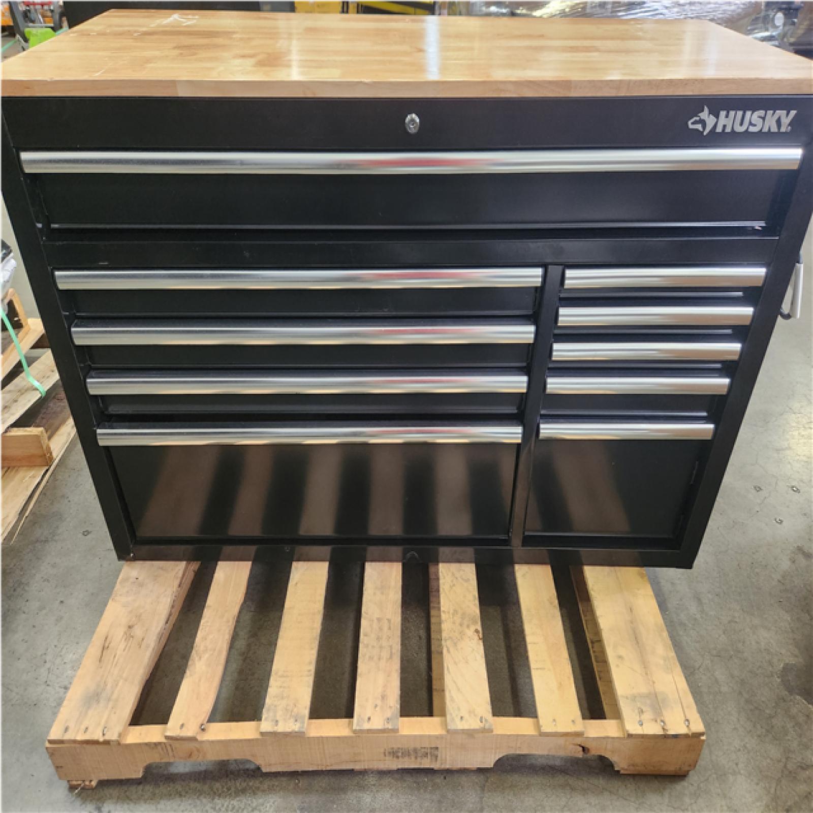 Phoenix NEW Husky Modular Tool Storage 52 in. W x 20 in. D Standard Duty Black Mobile Workbench Cabinet
