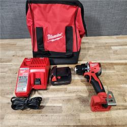 HOUSTON LOCATION - AS - IS Milwaukee 18V Lithium-Ion Brushless Cordless 1/2 in. Compact Drill/Driver with kit