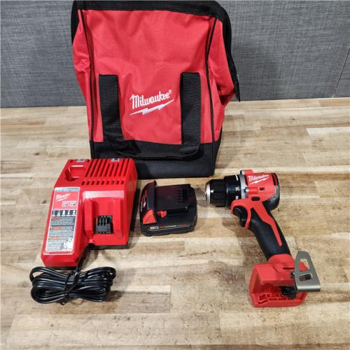 HOUSTON LOCATION - AS - IS Milwaukee 18V Lithium-Ion Brushless Cordless 1/2 in. Compact Drill/Driver with kit