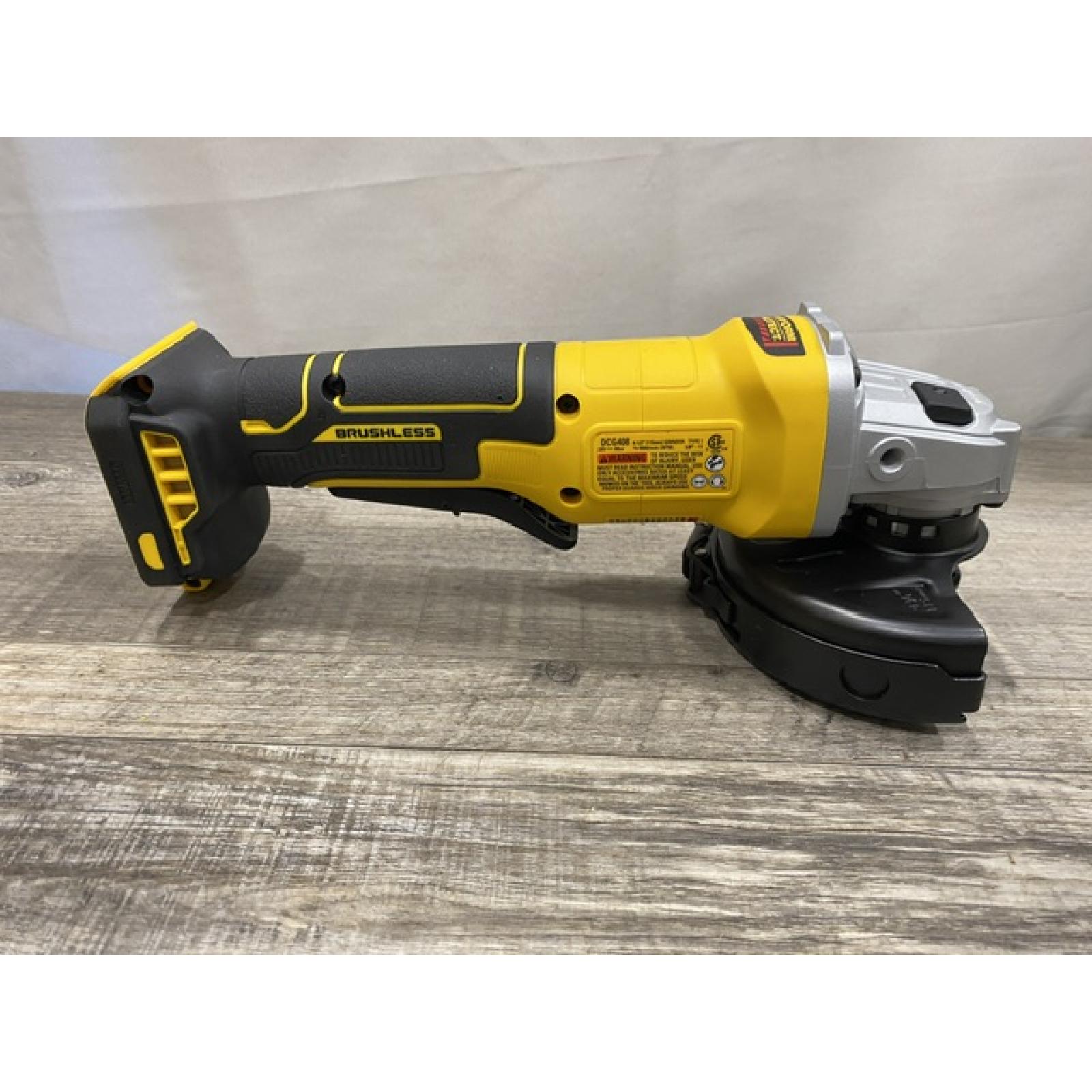AS-IS DEWALT 20V MAX Cordless Brushless 4-1/2 in. Angle Grinder with Paddle Switch (Tool Only)