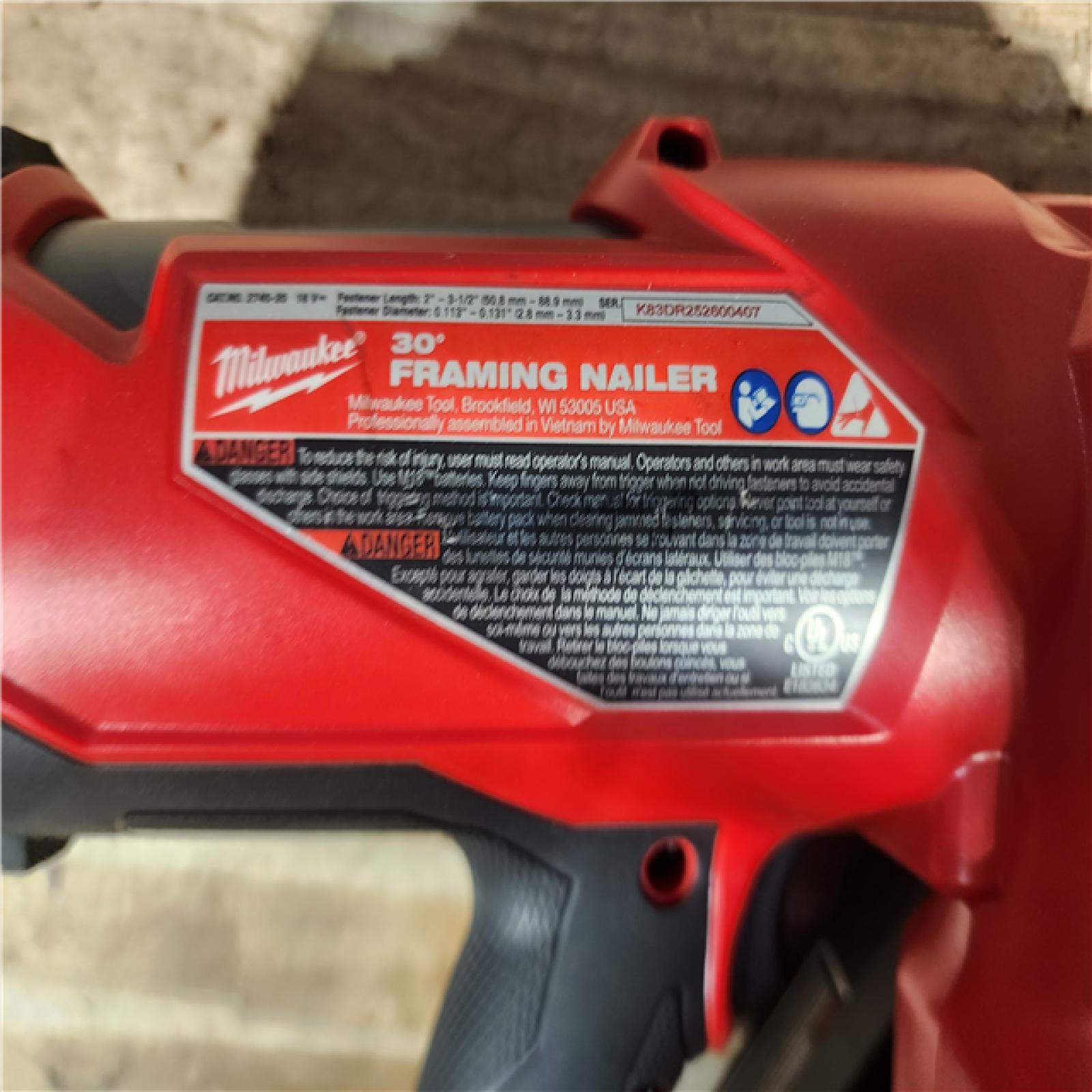 HOUSTON LOCATION - AS - IS Milwaukee FUEL 3-1/2 in. 18-Volt 30-Degree Lithium-Ion Brushless Cordless Framing Nailer (Tool-Only)