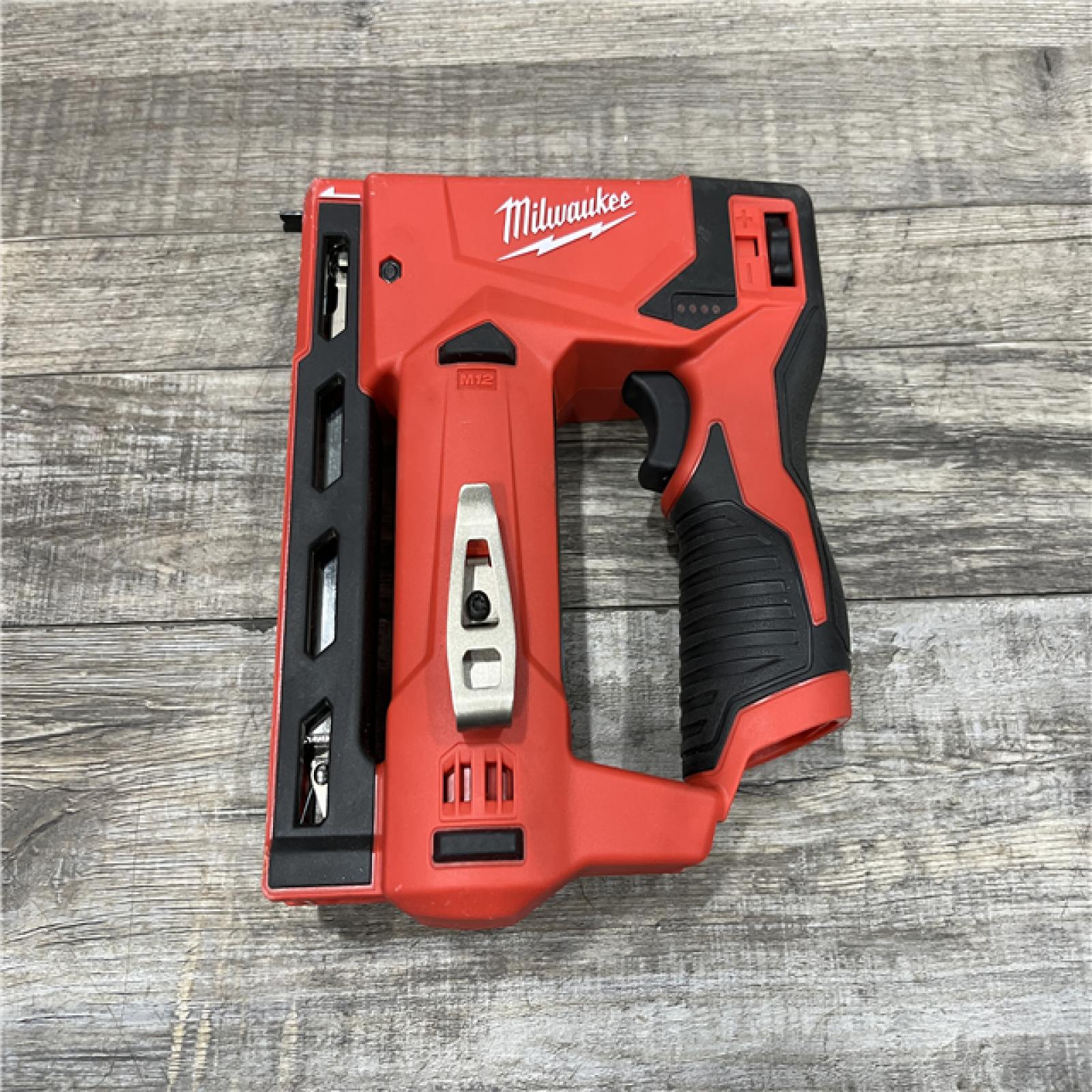 AS-IS Milwaukee 12-Volt Lithium-Ion Cordless 3/8 in. Crown Stapler (Tool-Only)