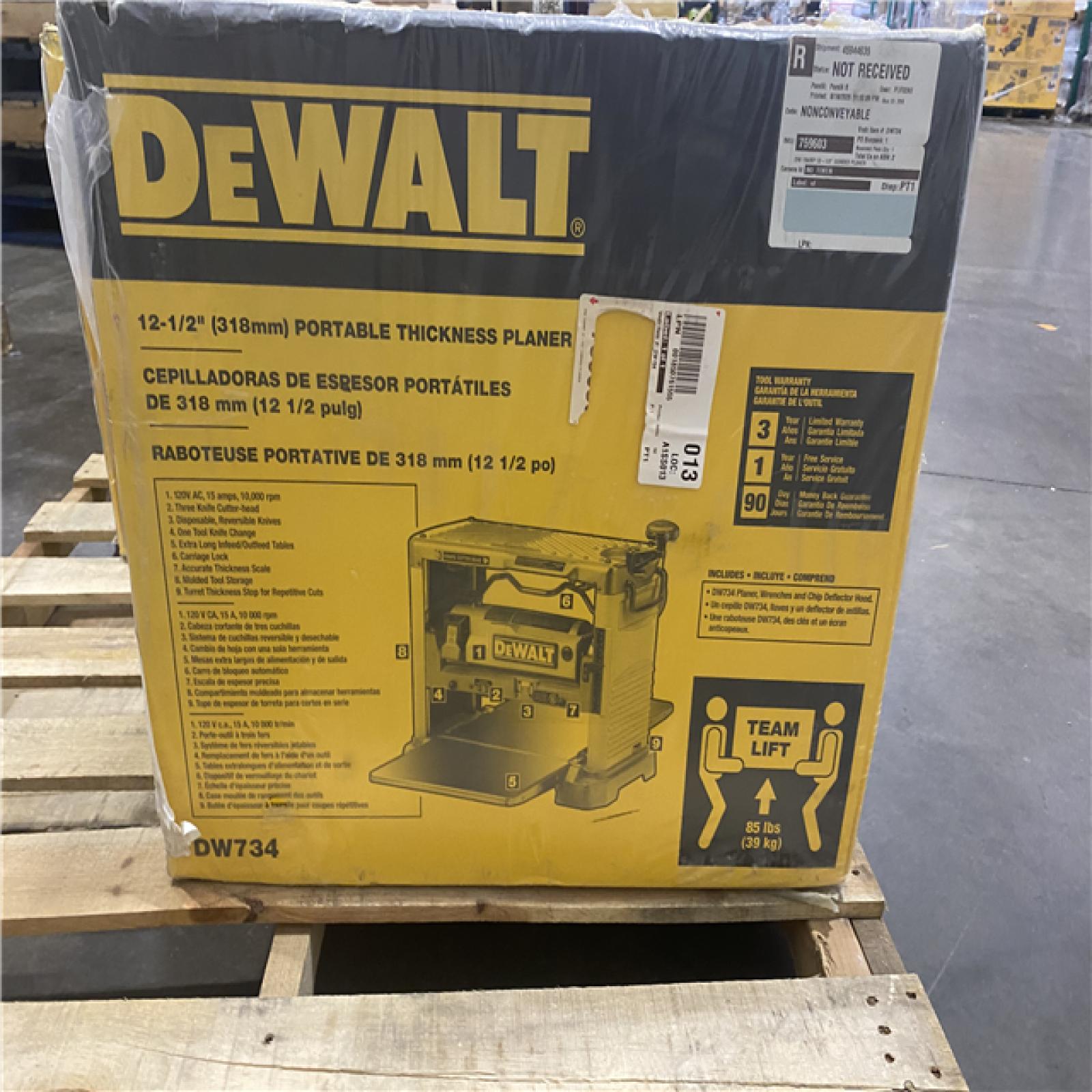 NEW- DEWALT 15 Amp Corded 12.5 in. Bench Planer