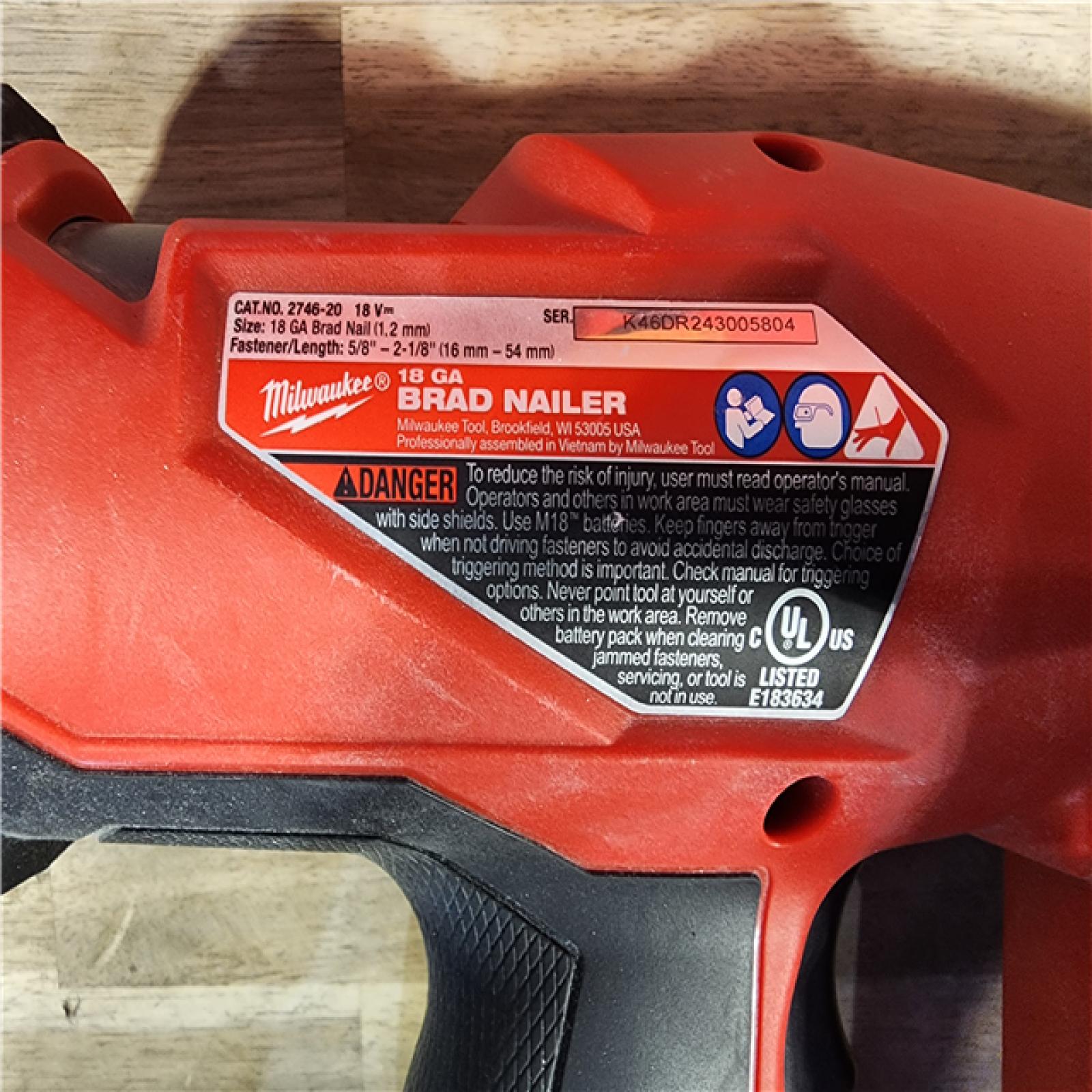 HOUSTON LOCATION - AS-IS Milwaukee M18 Fuel 18V Brushless 18-Gauge Brad Nailer 2746-20 (Bare Tool)