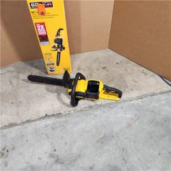 Houston location- AS-IS DEWALT 60V MAX 16in. Brushless Battery Powered Chainsaw Kit with (1) FLEXVOLT 2Ah Battery & Charger (TOOL-ONLY)