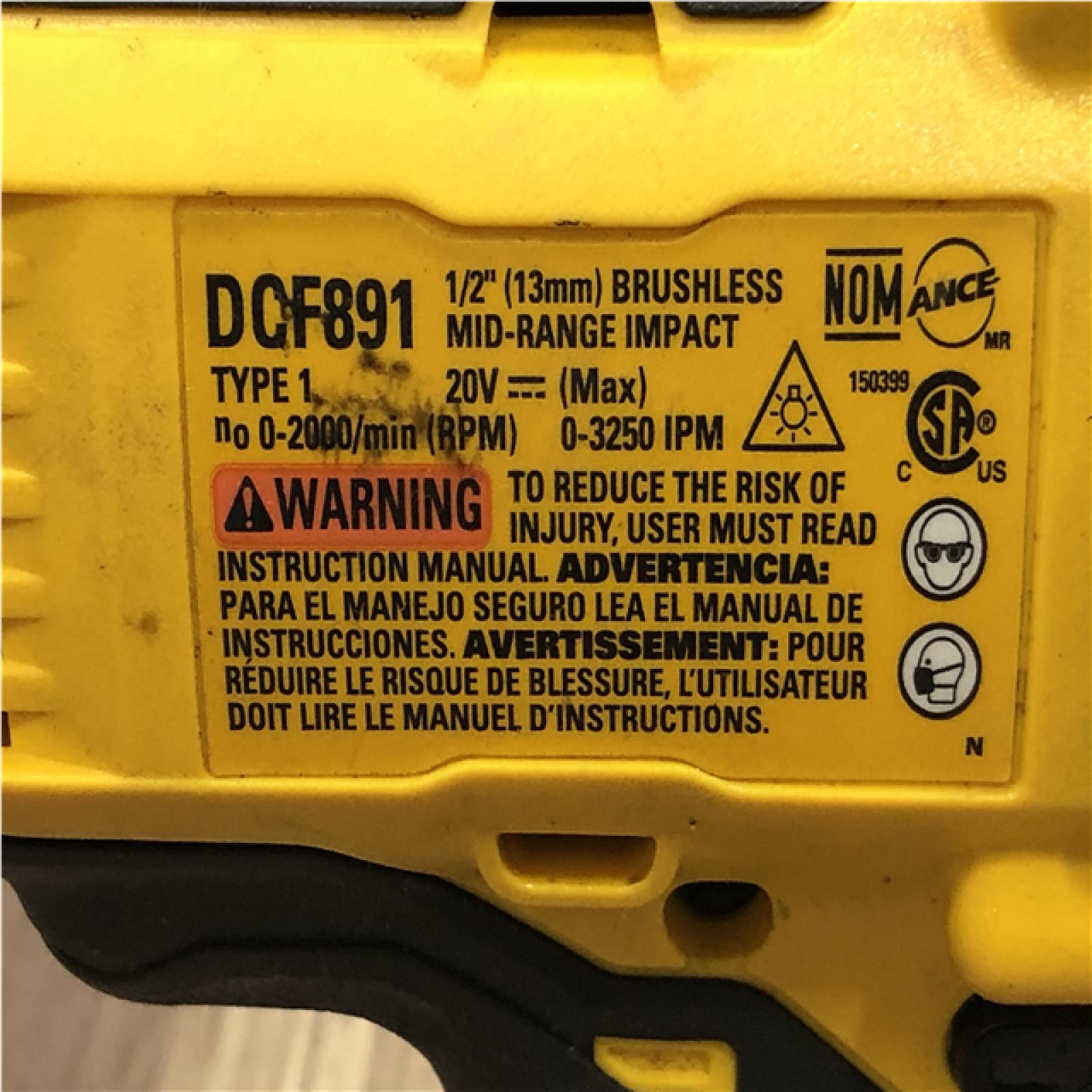 AS-IS DEWALT 20V MAX XR Cordless 1/2 in. Impact Wrench (Tool Only)