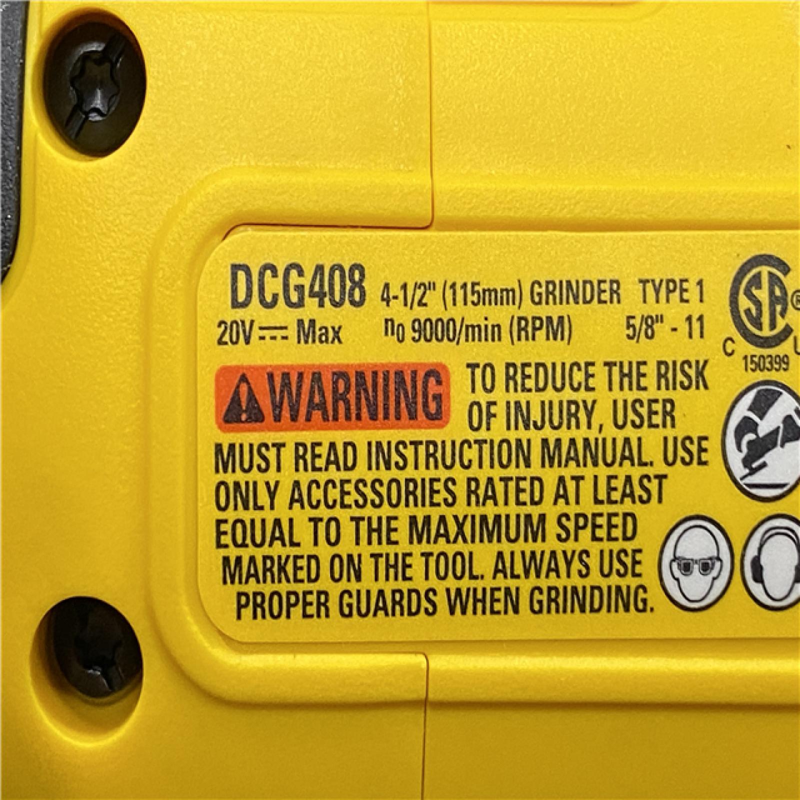 AS-IS DEWALT 20V MAX Cordless Brushless 4-1/2 in. Angle Grinder with Paddle Switch (Tool Only)