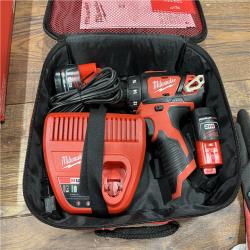 AS-IS M12 12V Lithium-Ion Cordless 3/8 in. Drill/Driver Kit with Two 1.5 Ah Batteries, Charger and Tool Bag