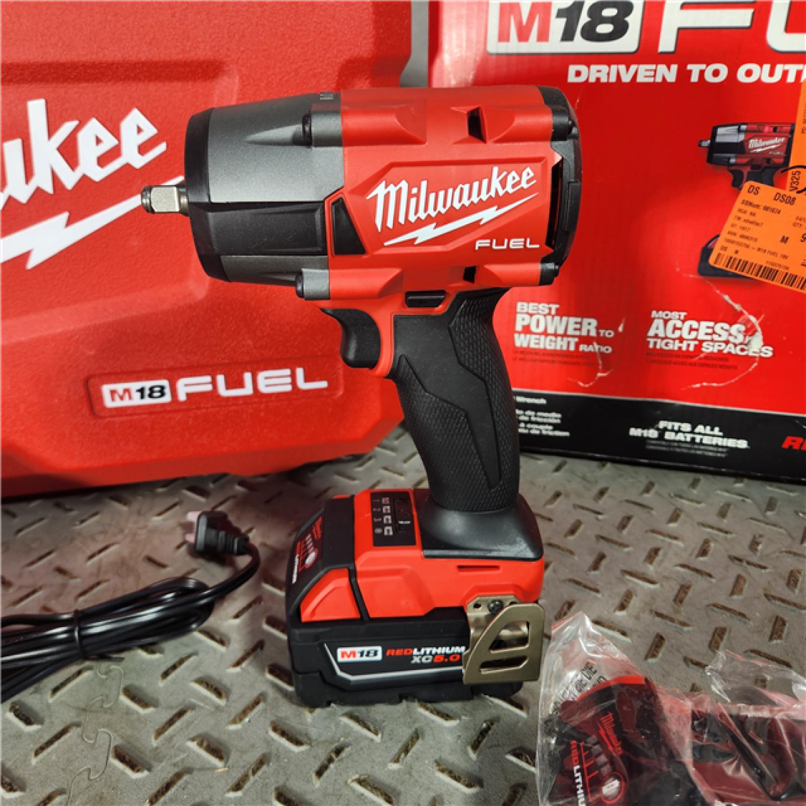 Houston Location - AS-IS Milwaukee 2960-22R M18 Fuel 3/8  Mid-Torque Impact Wrench W/ Friction Ring Kit - Appears IN LIKE NEW Condition