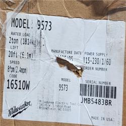 HOUSTON LOCATION - AS-IS Milwaukee 9573 Hoist