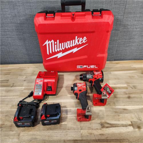 HOUSTON LOCATION - AS-IS MILWAUKEE M18 FUEL 18V Lithium-Ion Brushless Cordless Hammer Drill and Impact Driver Combo Kit (2-Tool) with 2 Batteries