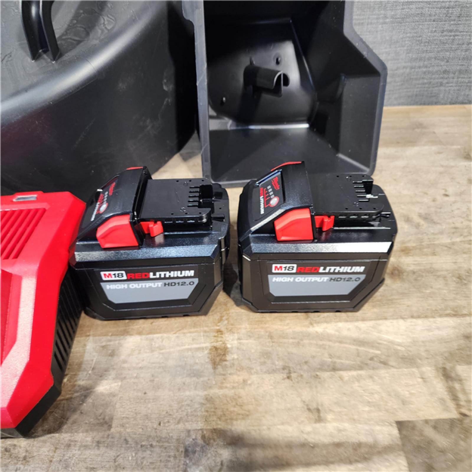 HOUSTON LOCATION - AS-IS Milwaukee M18 FUEL Brushless Cordless 21 in. Walk Behind Dual Battery Self-Propelled Mower Kit W/ (2) HD12.0 BATTERY & RAPID CHARGER