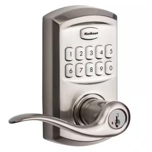 NEW! - Kwikset SmartCode 917 Satin Nickel Keypad Electronic Single-Cylinder Tustin Door Handle Featuring SmartKey Security