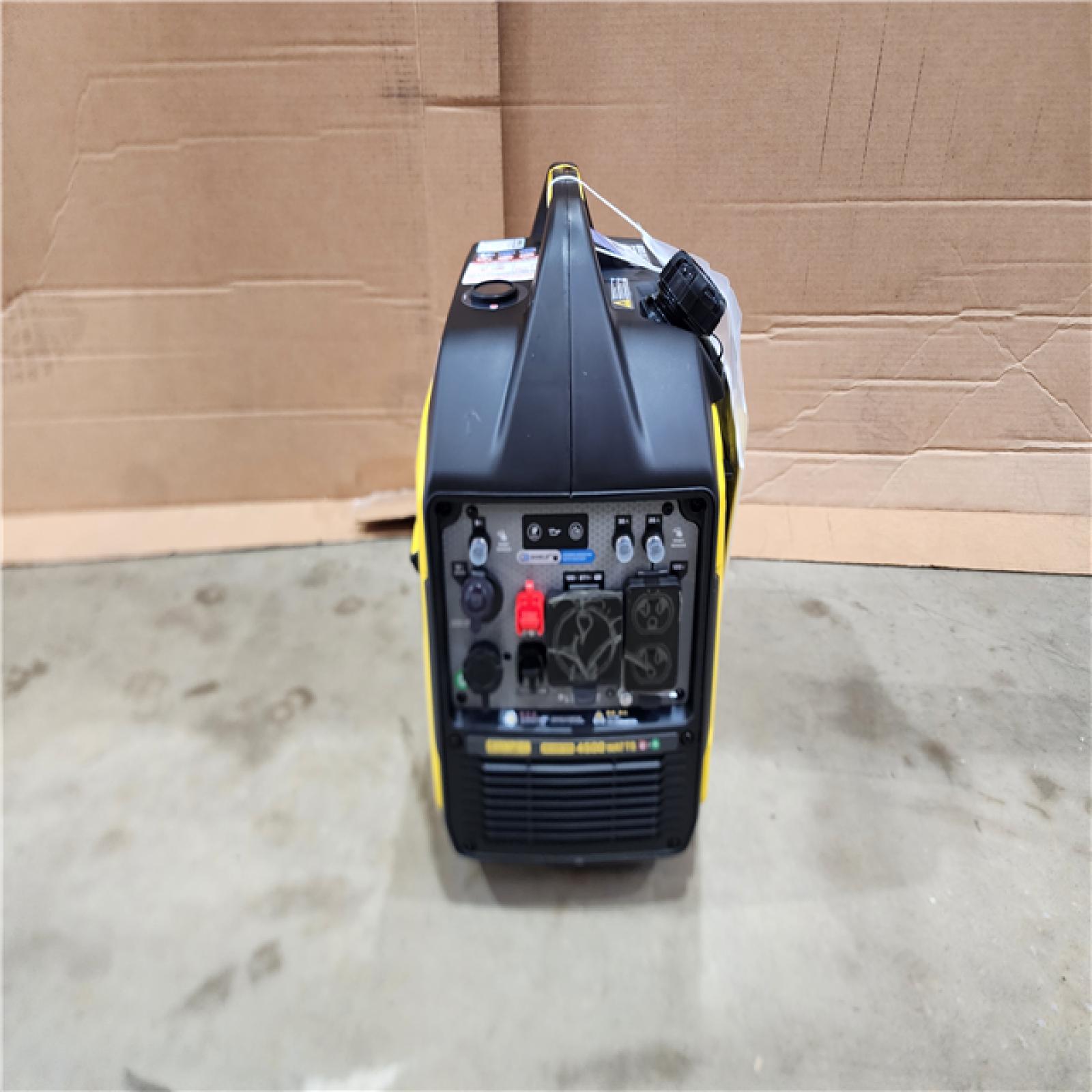 HOUSTON LOCATION - AS - IS CHAMPION 4500/3500-Watt Electric Start Gasoline/Propane Powered Dual Fuel Inverter Generator with Quiet Technology and CO Shield