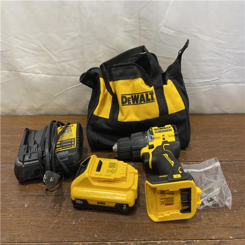 AS-IS DEWALT ATOMIC 20-Volt Lithium-Ion Cordless 1/2 in. Compact Hammer Drill with 3.0Ah Battery, Charger and Bag