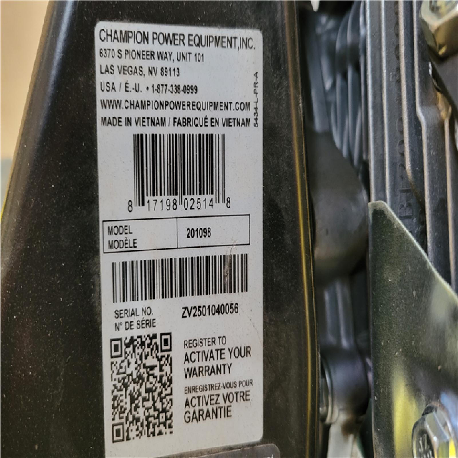 CALIFORNIA AS-IS CHAMPION POWER EQUIPMENT