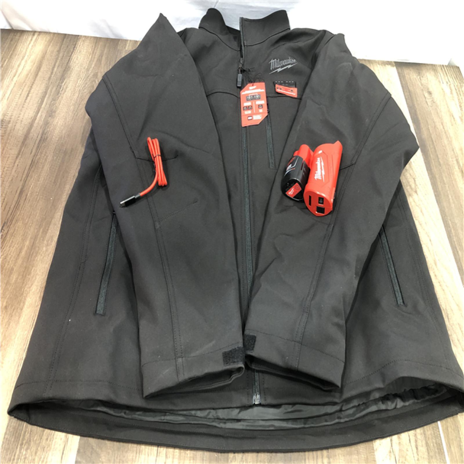 AS-IS Milwaukee Men's X-Large 12-Volt Lithium-Ion Cordless Tough Shell Black Heated Jacket with